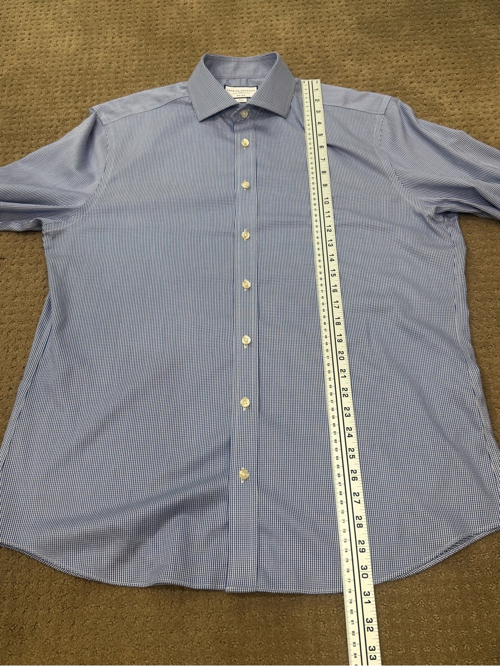 Charles Tyrwhitt Blue French Cuff Slim Fit Dress Shirt - Picture 7 of 10